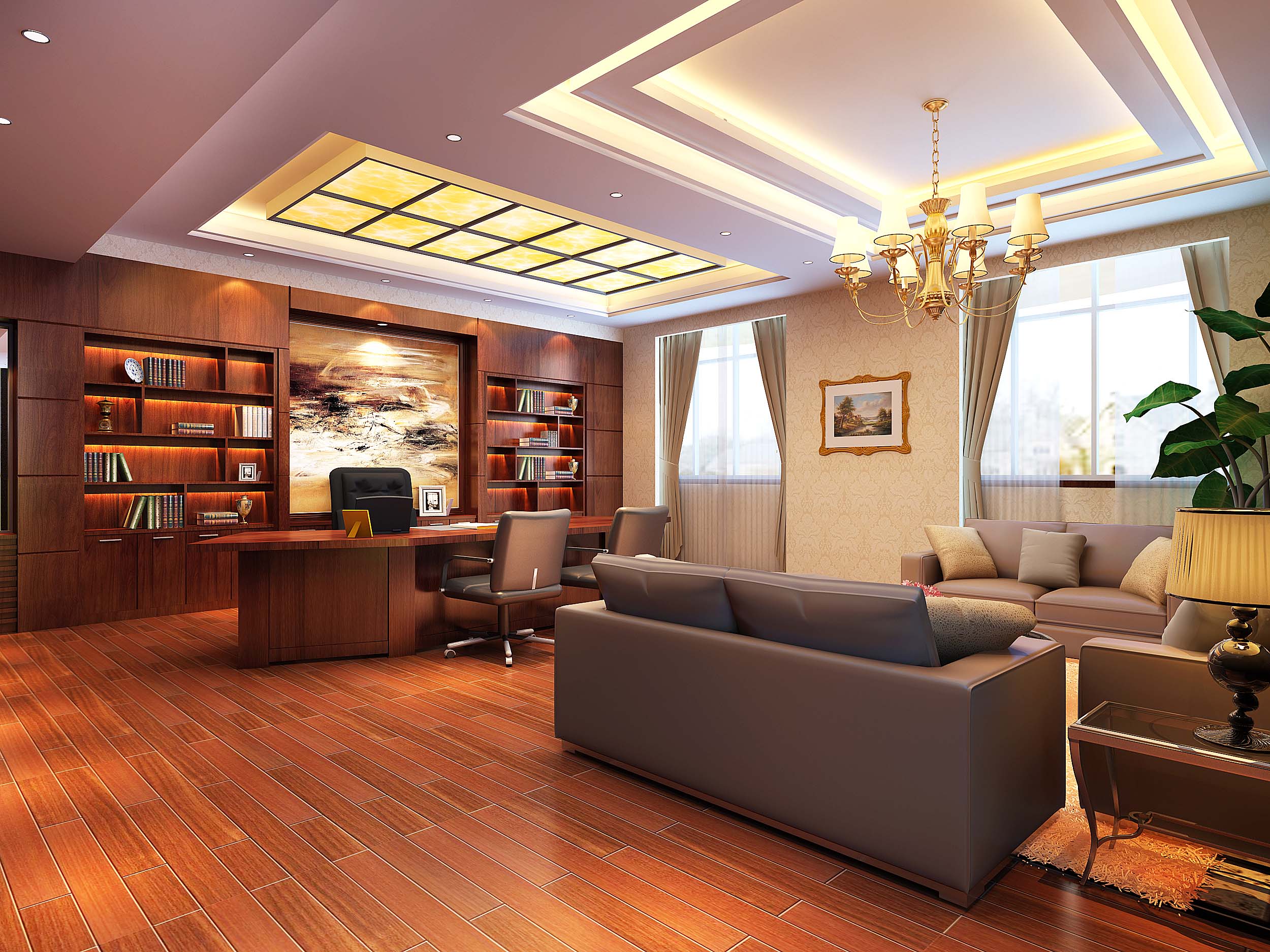 董事長辦公室裝修設(shè)計(jì)效果圖