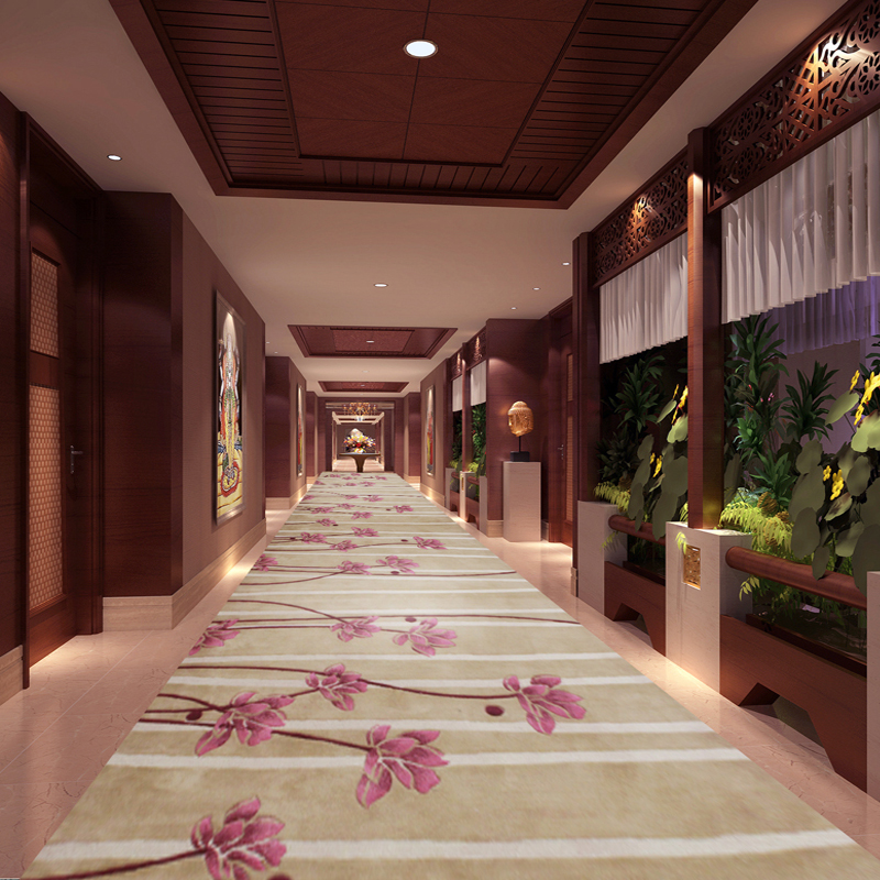高檔酒店走道、客房羊毛地毯效果圖