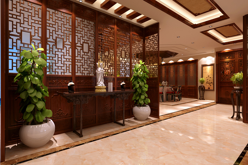 古典風(fēng)格別墅玄關(guān)設(shè)計案例