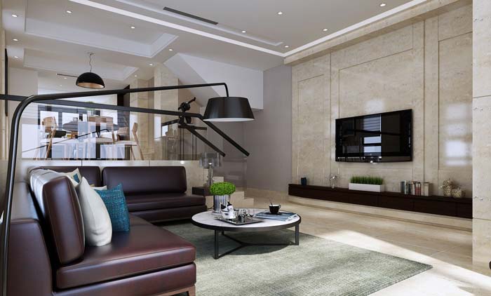 現(xiàn)代簡(jiǎn)約風(fēng)格別墅客廳裝修設(shè)計(jì)案例效果圖