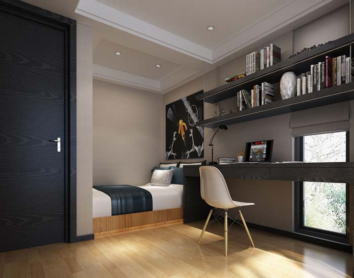 現(xiàn)代簡(jiǎn)約風(fēng)格別墅書房裝修設(shè)計(jì)案例效果圖