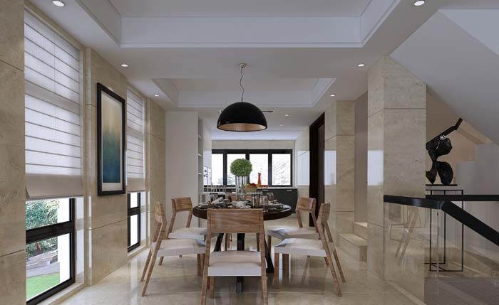 現(xiàn)代簡(jiǎn)約風(fēng)格別墅餐廳裝修設(shè)計(jì)案例效果圖