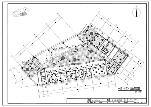 青少年活動中心施工圖深化設(shè)計一層C區(qū)綜合頂面圖