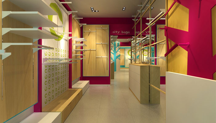 兒童服裝形象專賣店過(guò)道裝修設(shè)計(jì)案例效果圖