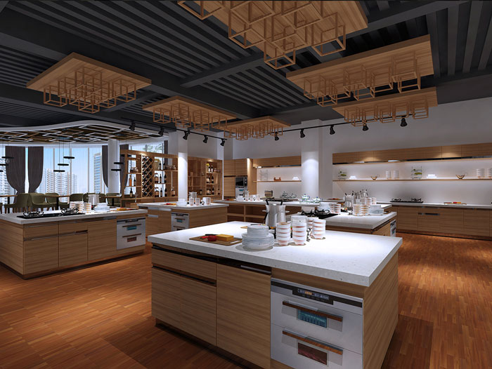 甜點展廳展示區(qū)域裝修設(shè)計案例效果圖