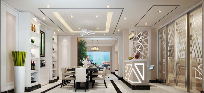 別墅客廳餐廳裝修設(shè)計案例效果圖