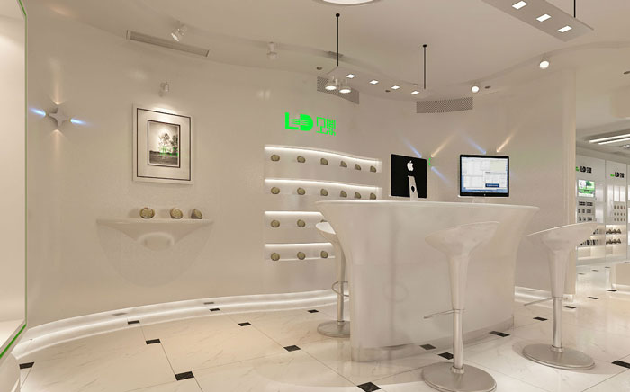 LED展廳前臺裝修設(shè)計(jì)案例效果圖