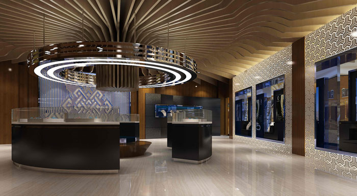 文化產(chǎn)品體驗中心展柜區(qū)域裝修設(shè)計案例效果圖