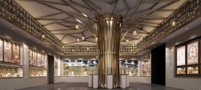 文化產(chǎn)品體驗中心過道裝修設(shè)計案例效果圖