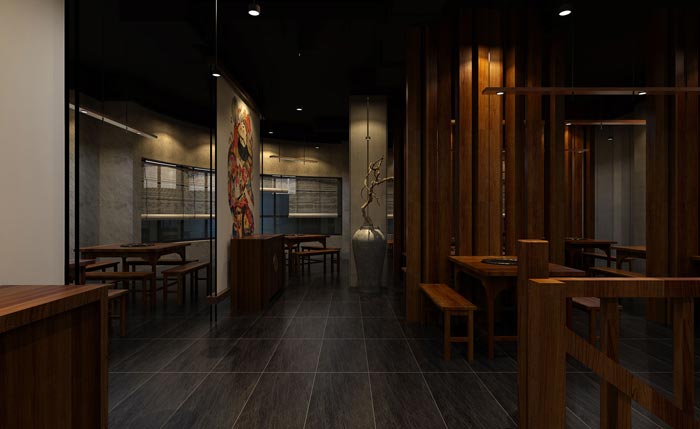 返璞歸真、回歸自然的健康飲食餐廳二樓設(shè)計(jì)案例效果圖