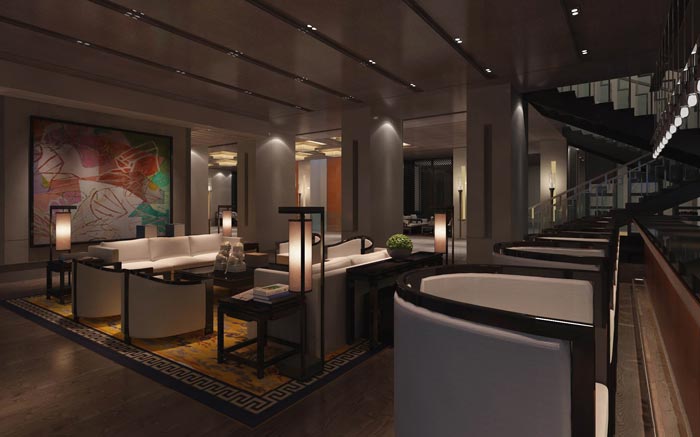 文化傳播精品酒店樓梯區(qū)域裝修設計案例效果圖