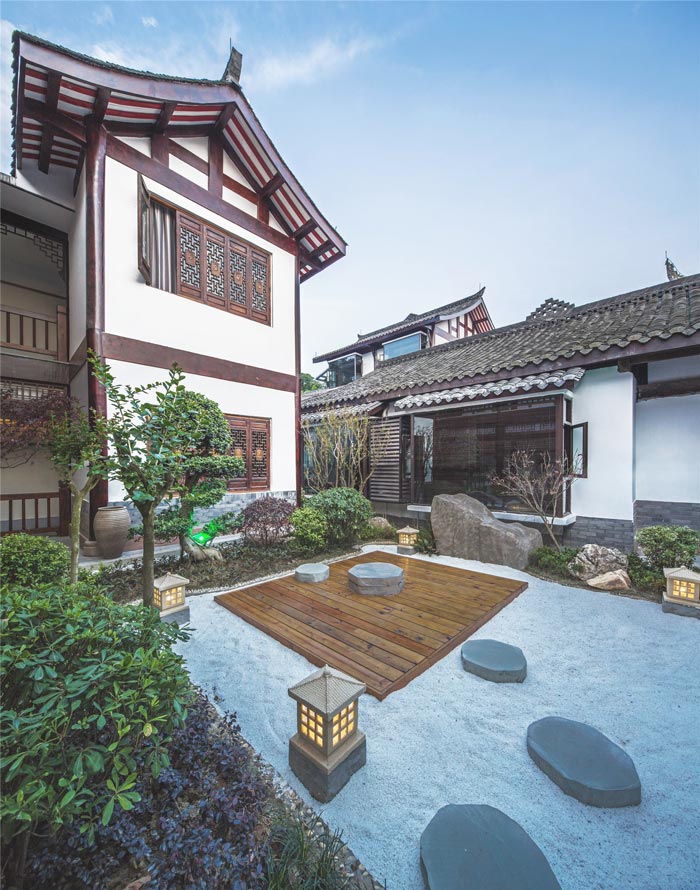 禪文化精品酒店過(guò)渡區(qū)域裝修設(shè)計(jì)案例效果圖