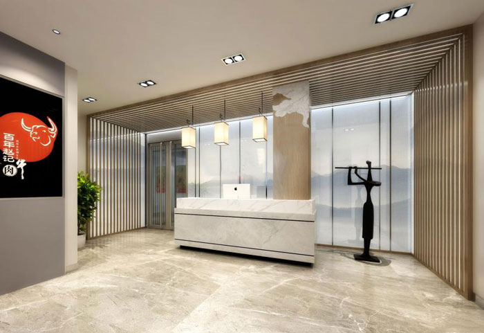 國(guó)際貿(mào)易公司辦公室進(jìn)門(mén)區(qū)裝修設(shè)計(jì)效果圖