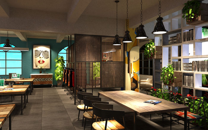 服飾公司辦公室展示區(qū)裝修設計效果圖