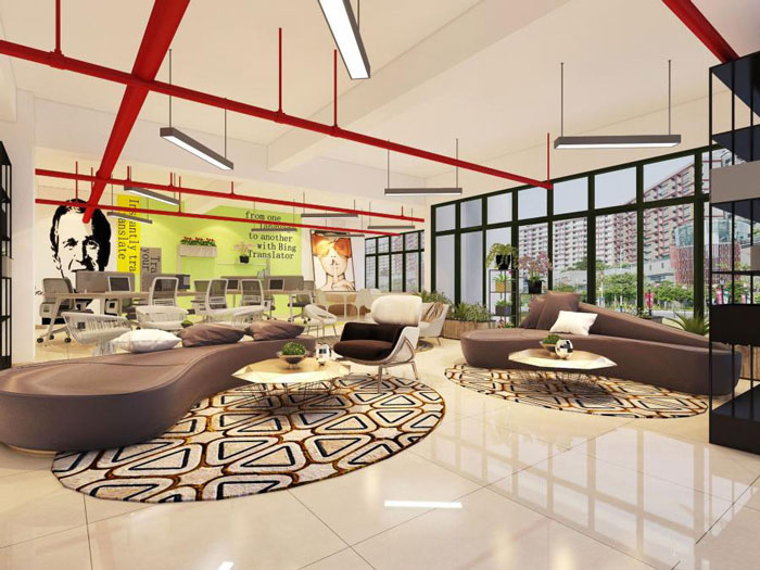 環(huán)保材料公司辦公室接待區(qū)裝修設計效果圖