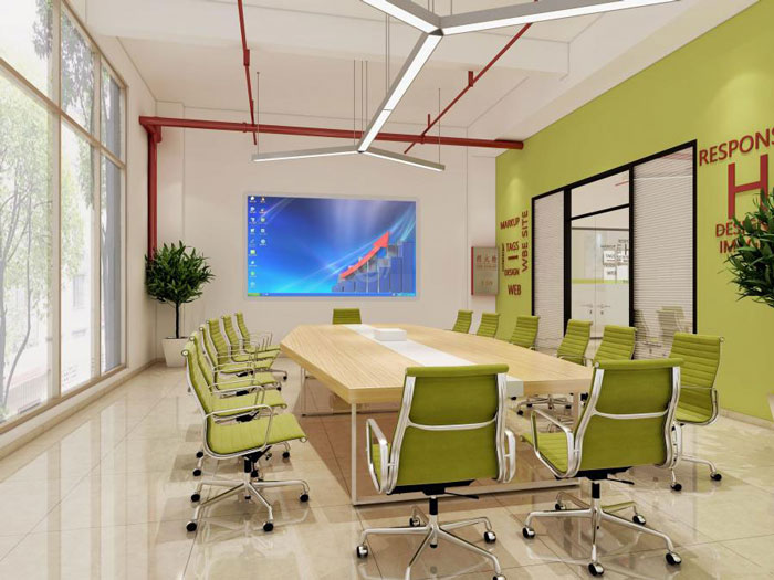 環(huán)保材料公司辦公室會議室裝修設計效果圖