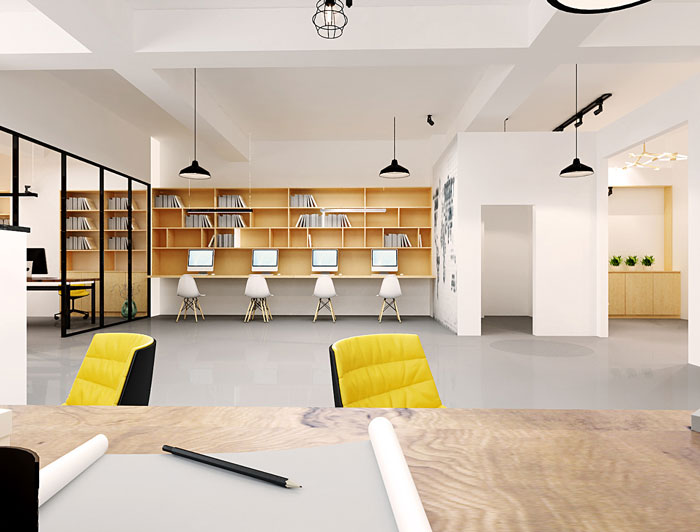 簡單辦公室辦公區(qū)裝修設計效果圖