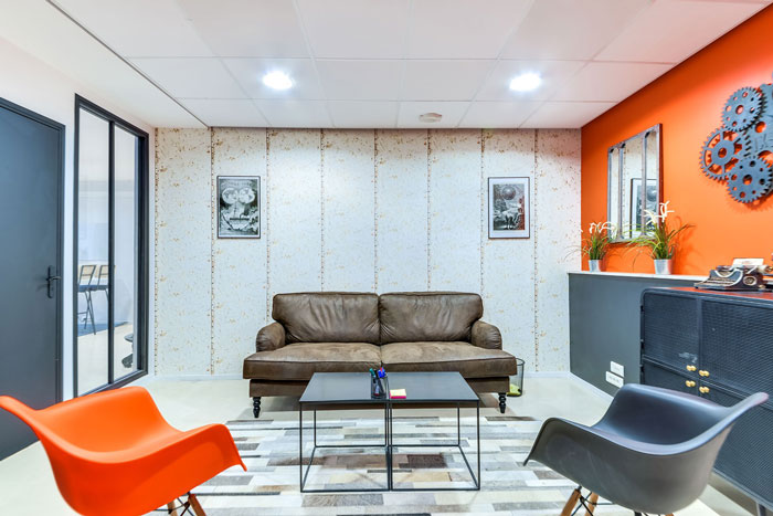 兩層550平方辦公室洽談室裝修設計效果圖