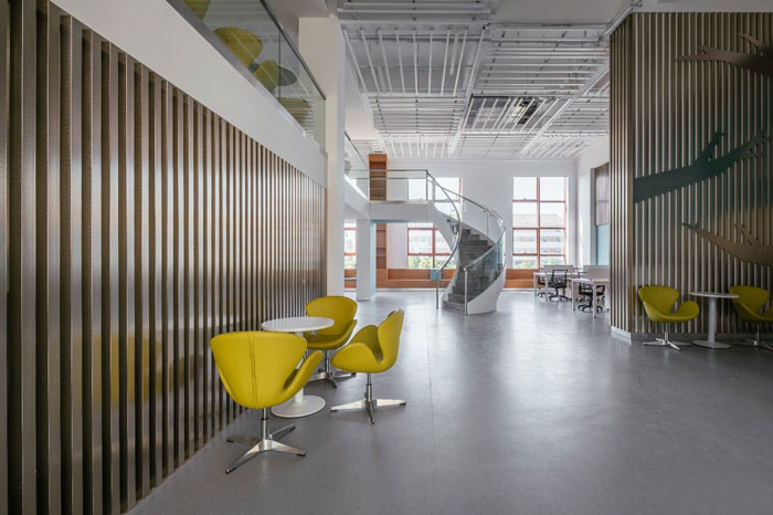 生物公司辦公室前臺(tái)接待區(qū)裝修設(shè)計(jì)效果圖