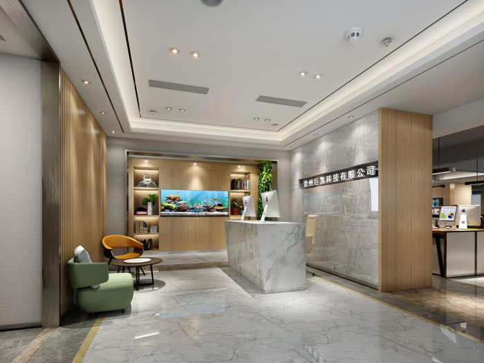 辦公室前臺簡單裝修設(shè)計效果圖