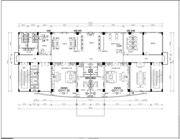 中式辦公會所裝修設(shè)計平面圖
