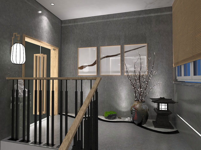 禪意辦公會所二樓裝修設(shè)計(jì)效果圖