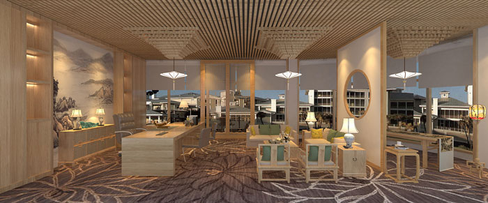 禪意辦公會所辦公區(qū)裝修設(shè)計(jì)效果圖